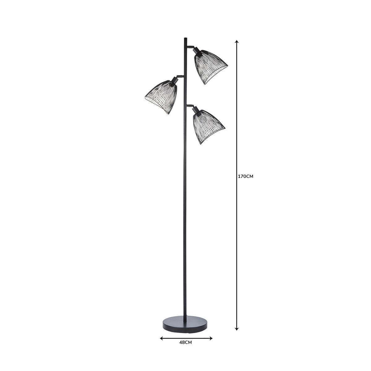 Jaula 3 Light Black Floor Lamp Black – image 5