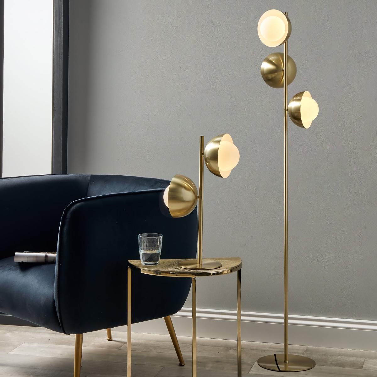 Estelle Brushed Brass Floor Lamp Gold – image 1