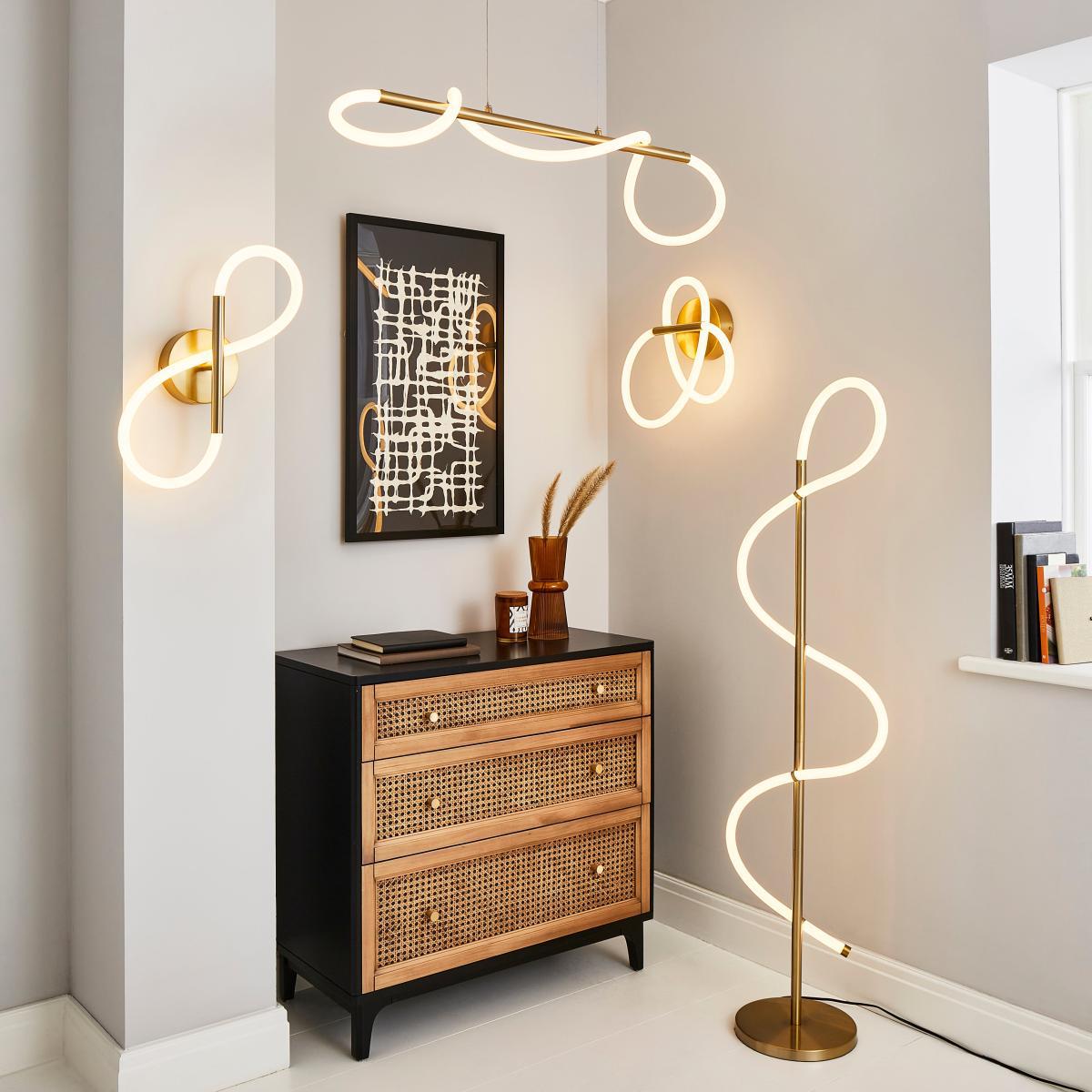 Flexi Integrated LED Dimmable Floor Lamp Gold – image 6