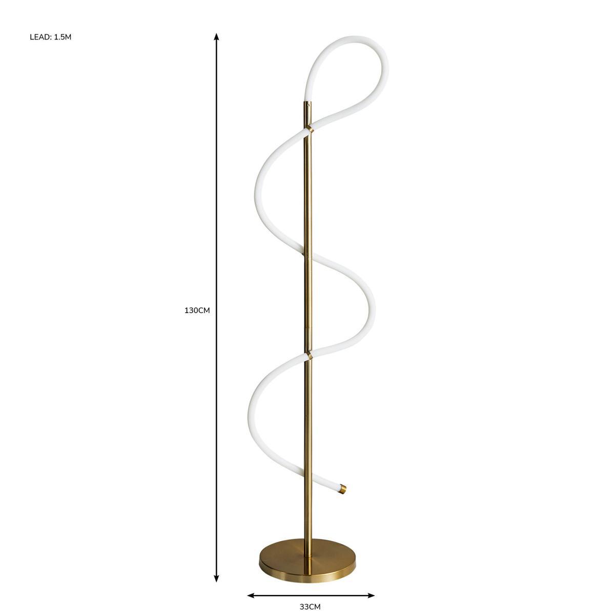 Flexi Integrated LED Dimmable Floor Lamp Gold – image 7
