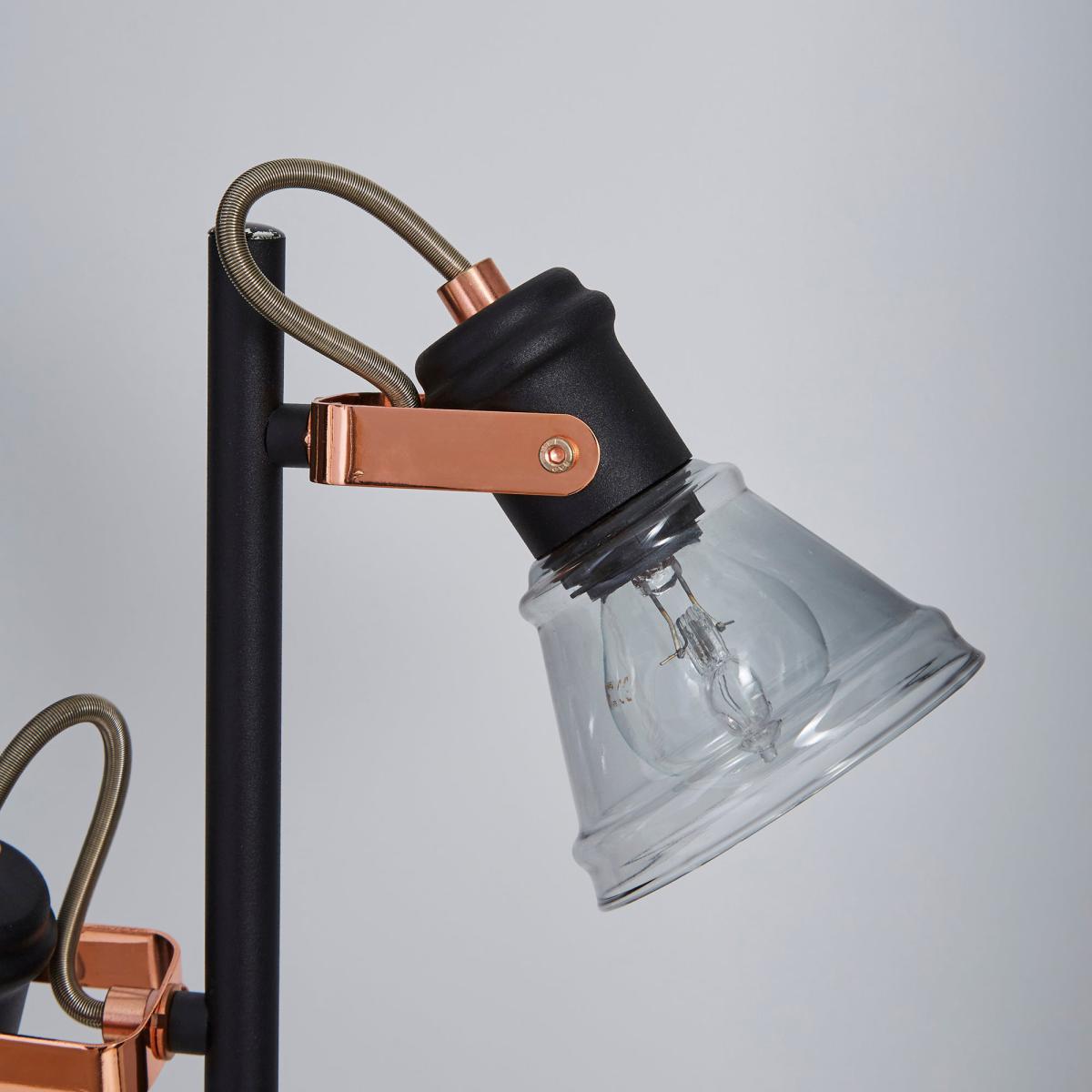 Milas 3 Light Black Industrial Floor Lamp Black – image 3