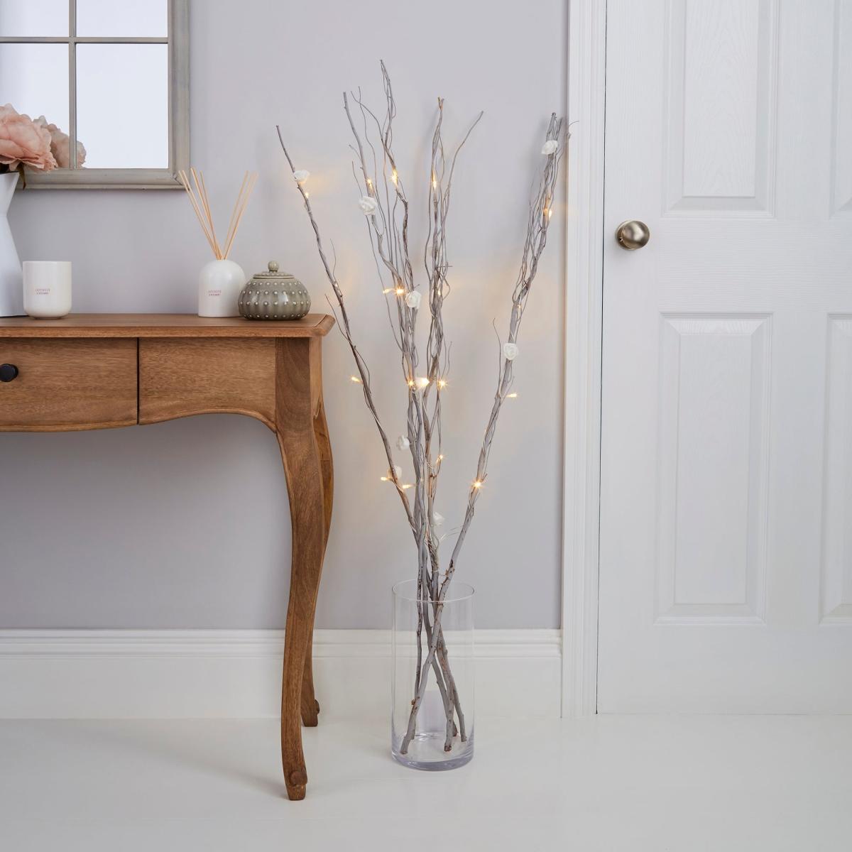 Twig Lights Rose White