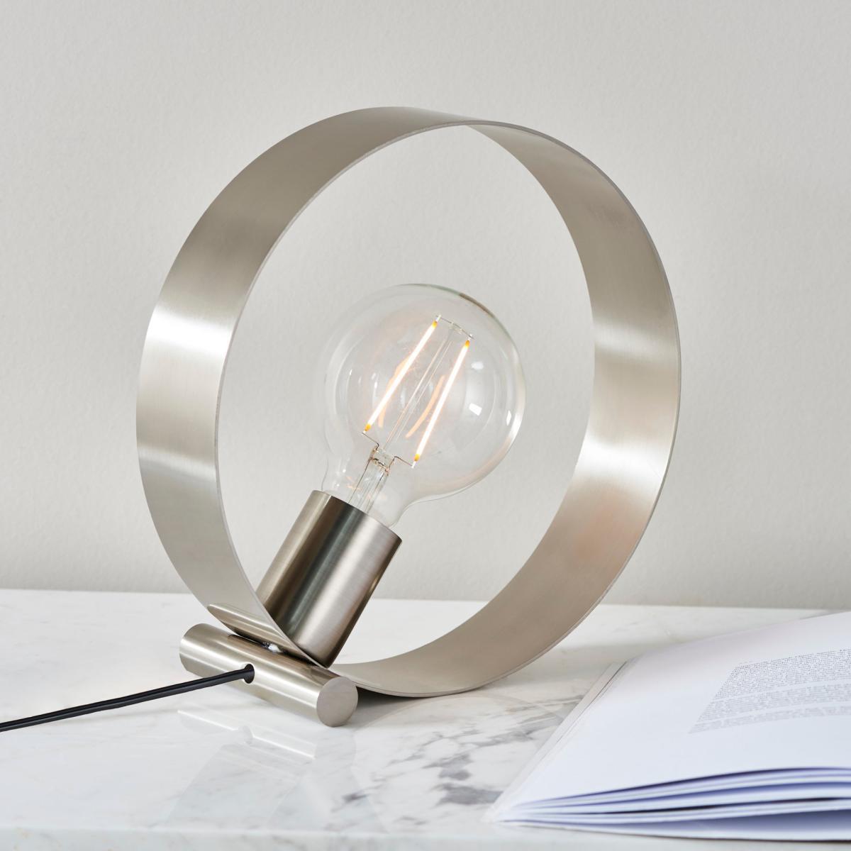 Vogue Circ Table Lamp Nickel – image 2