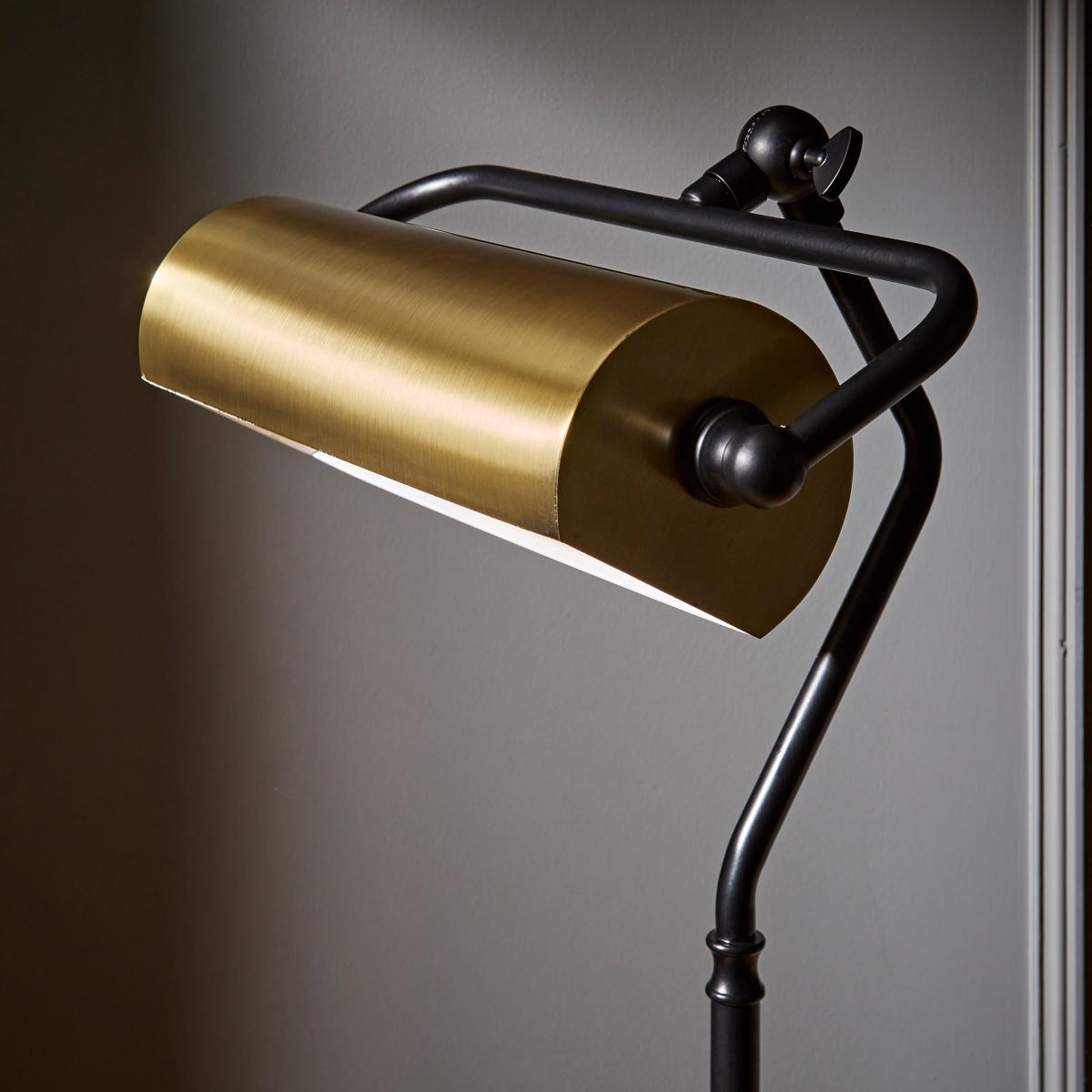 Natural History Museum Banker Floor Lamp Antique Brass – image 2