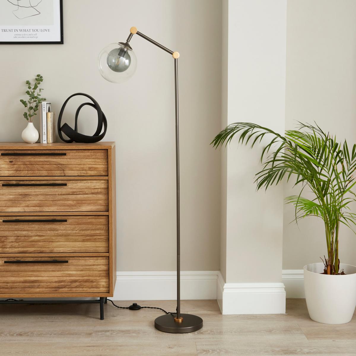 Molecular Industrial Metal Floor Lamp Clear – image 2