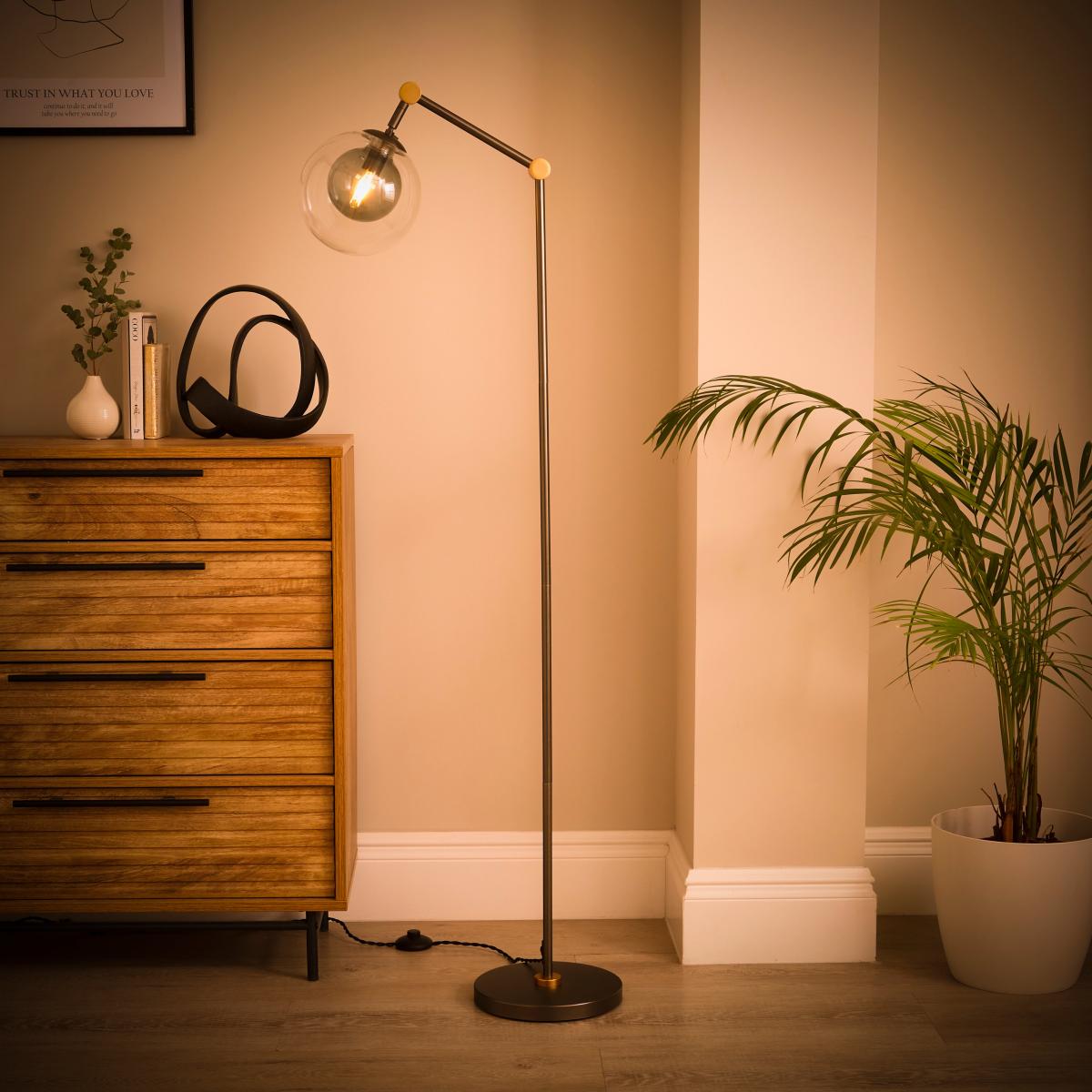 Molecular Industrial Metal Floor Lamp Clear – image 3