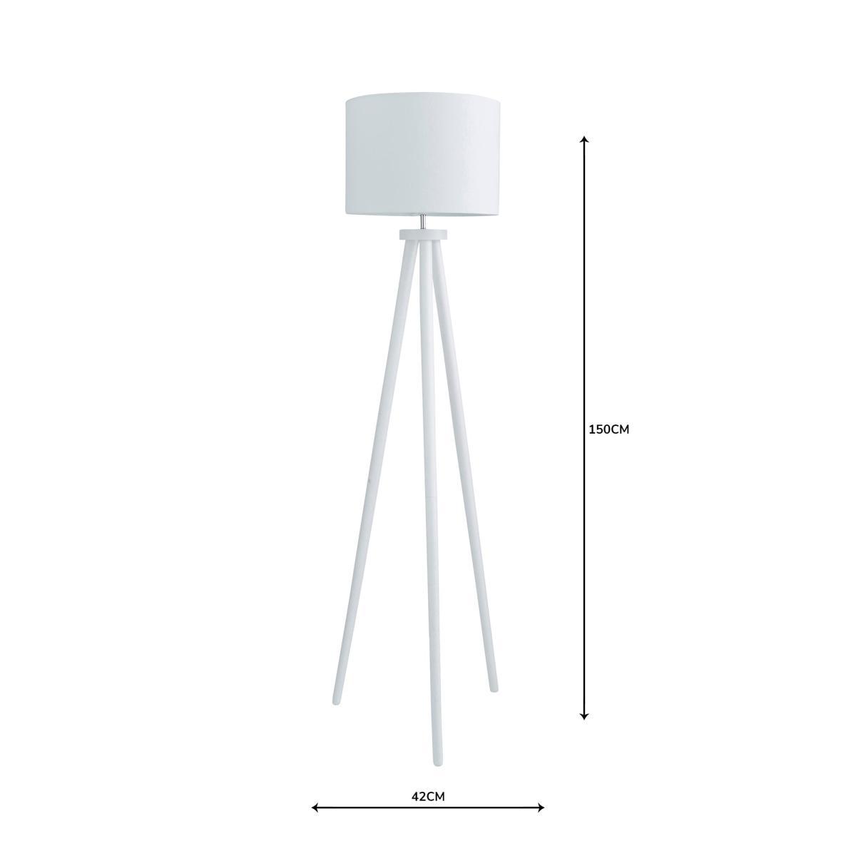 Jandia Wooden Tripod White Floor Lamp White – image 6