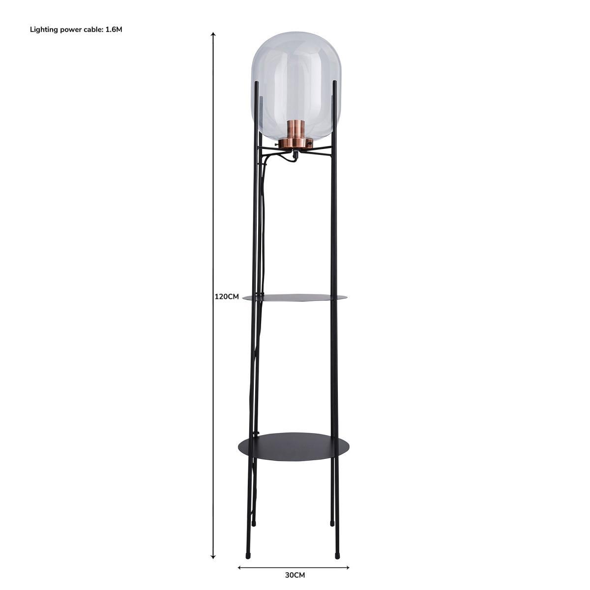 Dayo Shelved Floor Lamp Black – image 8