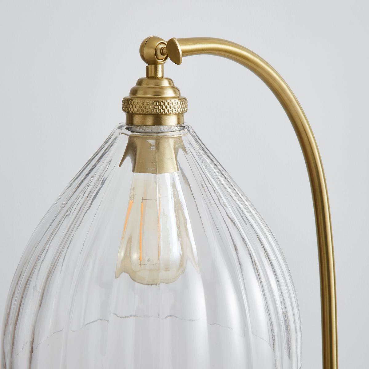 Churchgate Allexton Glass Floor Lamp Brass – image 3