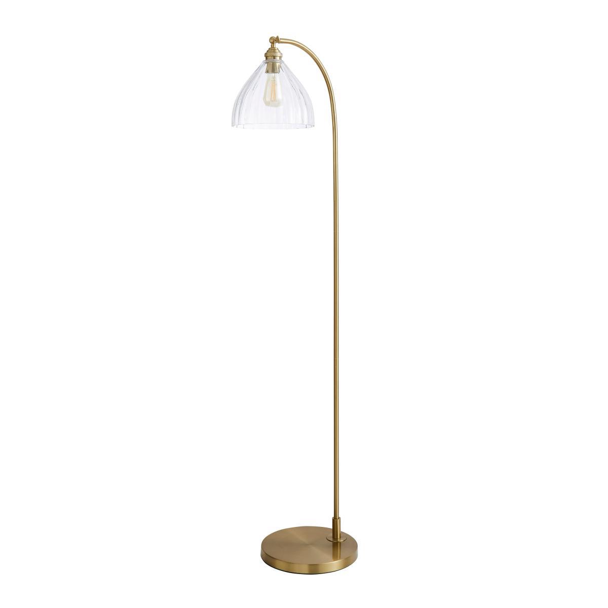 Churchgate Allexton Glass Floor Lamp Brass – image 5