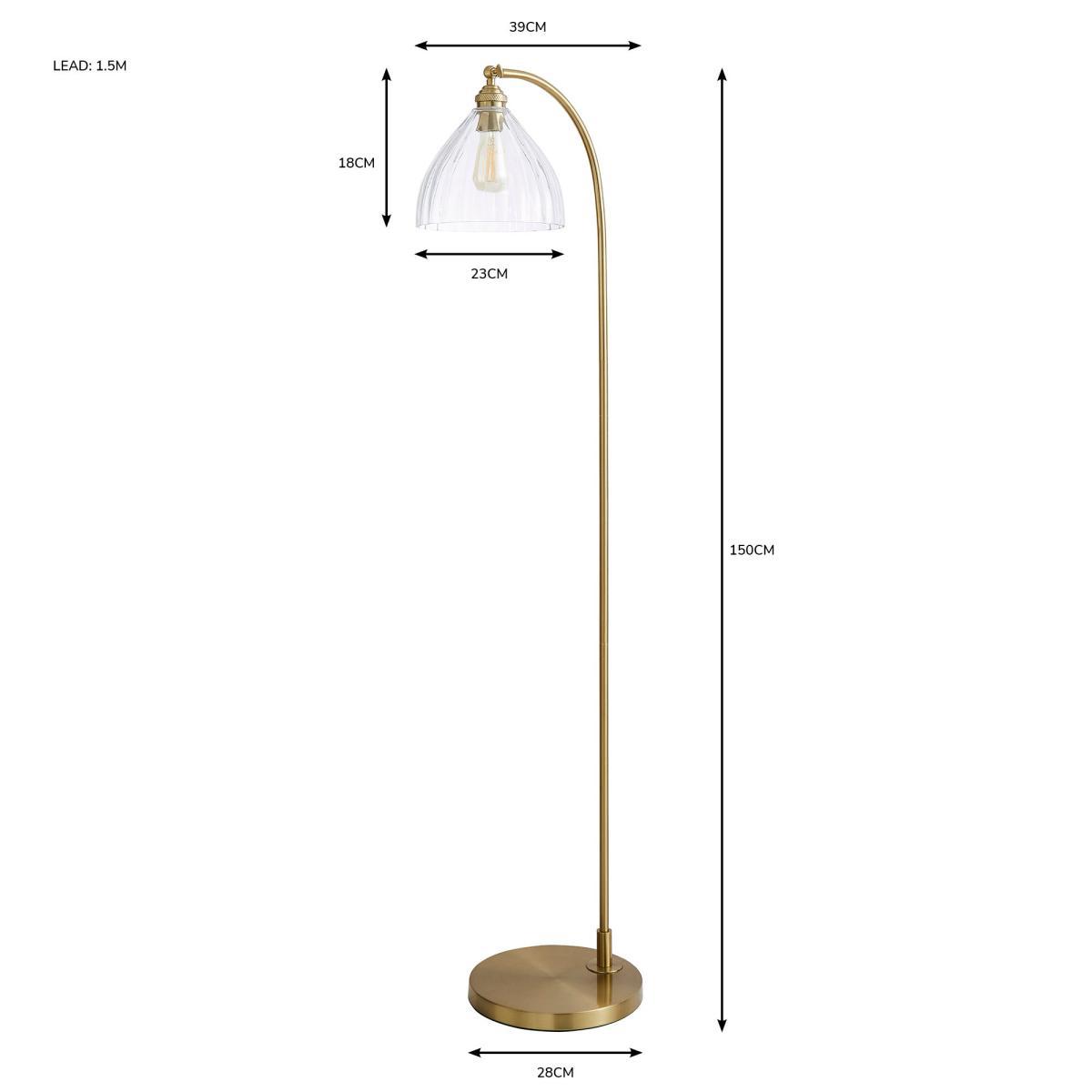 Churchgate Allexton Glass Floor Lamp Brass – image 6