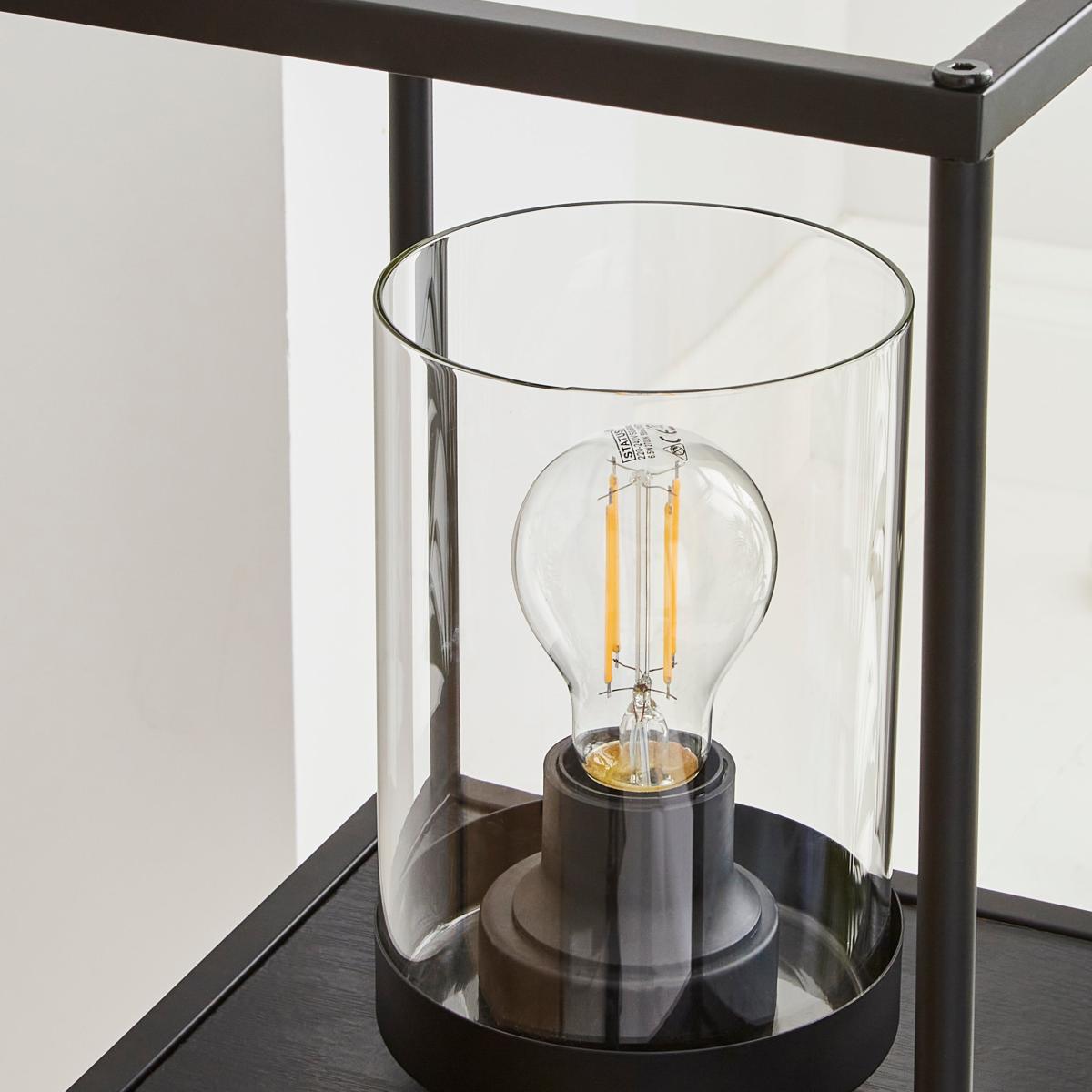 Cole Midi Shelved Floor Lamp Black Black – image 3