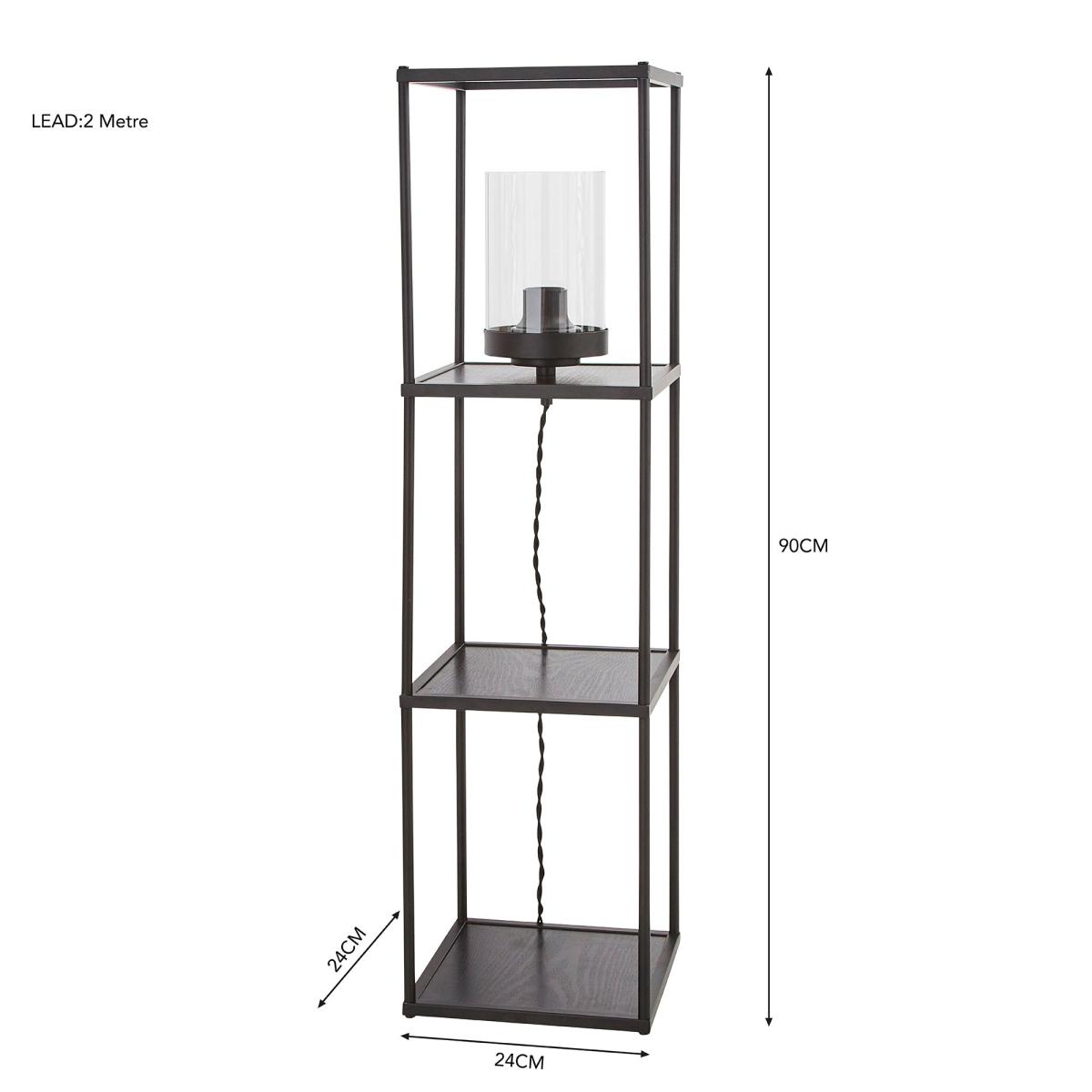 Cole Midi Shelved Floor Lamp Black Black – image 6