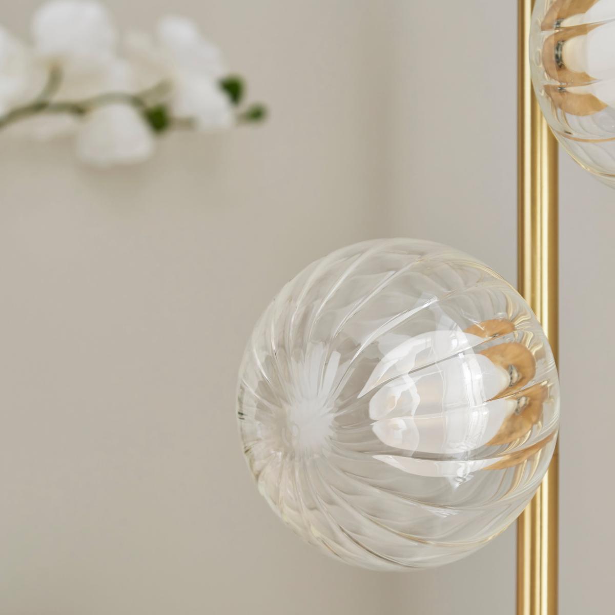 Leirah Ribbed 4 Light Floor Lamp Gold – image 2