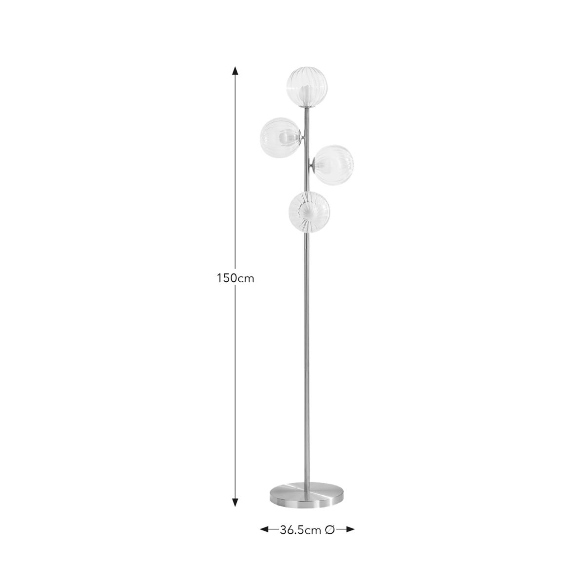 Leirah Ribbed 4 Light Floor Lamp Gold – image 5