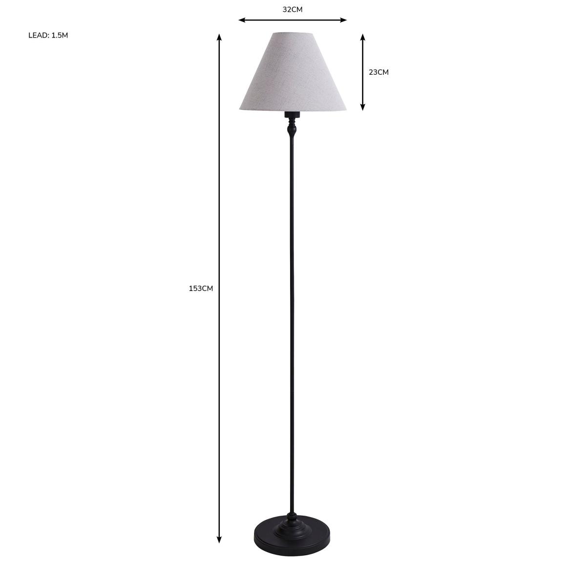 Dorma Bedford Floor Lamp Black Black – image 6