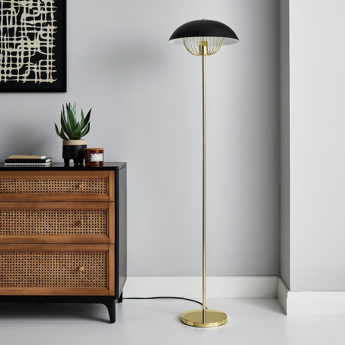Enzo Black Floor Lamp Gold – image 2