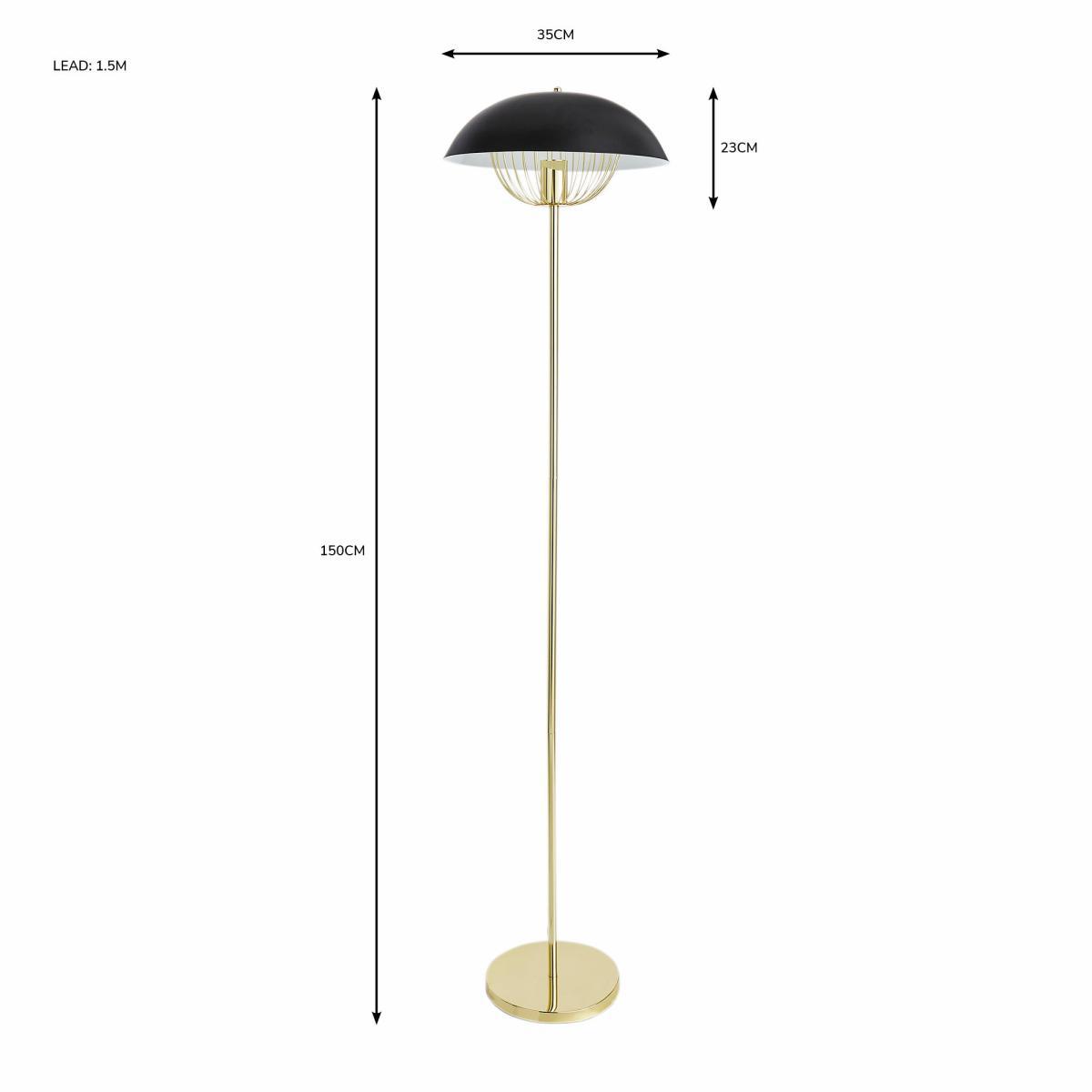 Enzo Black Floor Lamp Gold – image 6