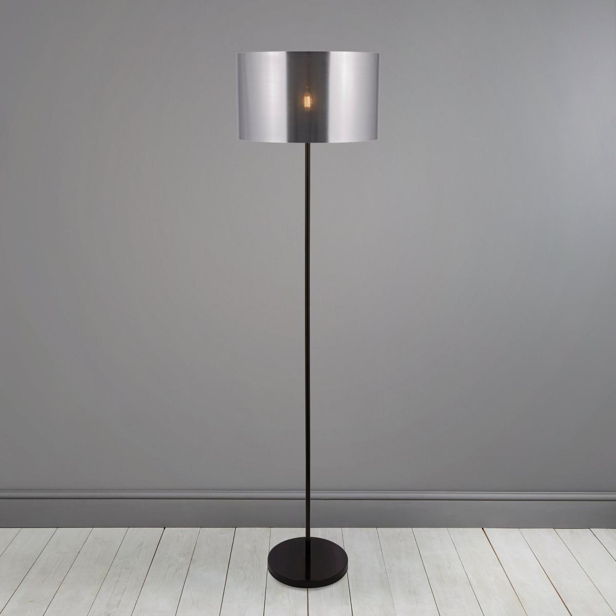 Volos Shiny Black Floor Lamp Silver – image 1