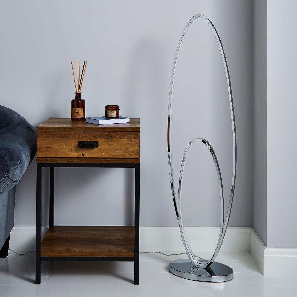 Menton Dimmable Integrated LED Chrome Floor Lamp Chrome – image 2