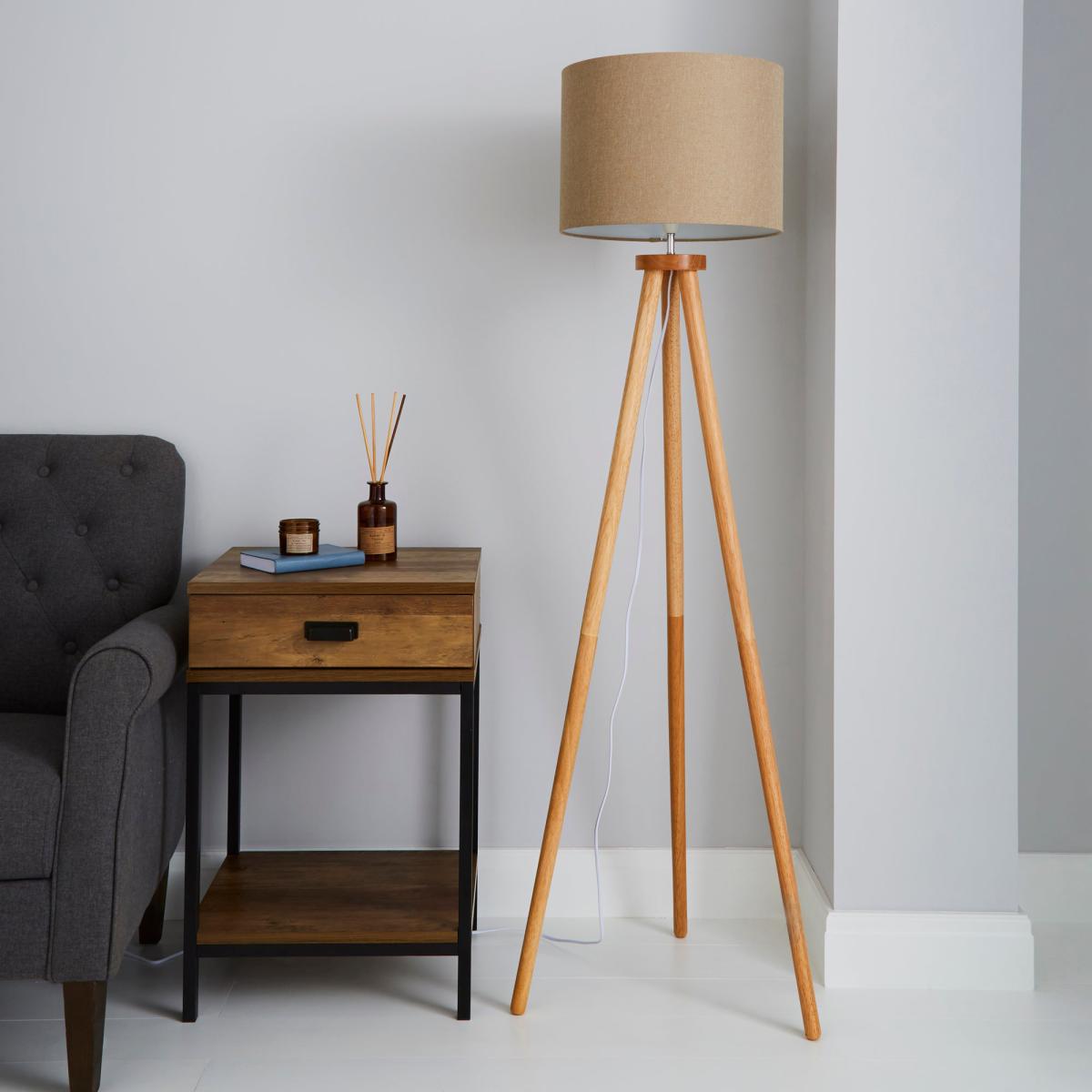 Jandia Wooden Tripod Natural Floor Lamp Natural – image 2