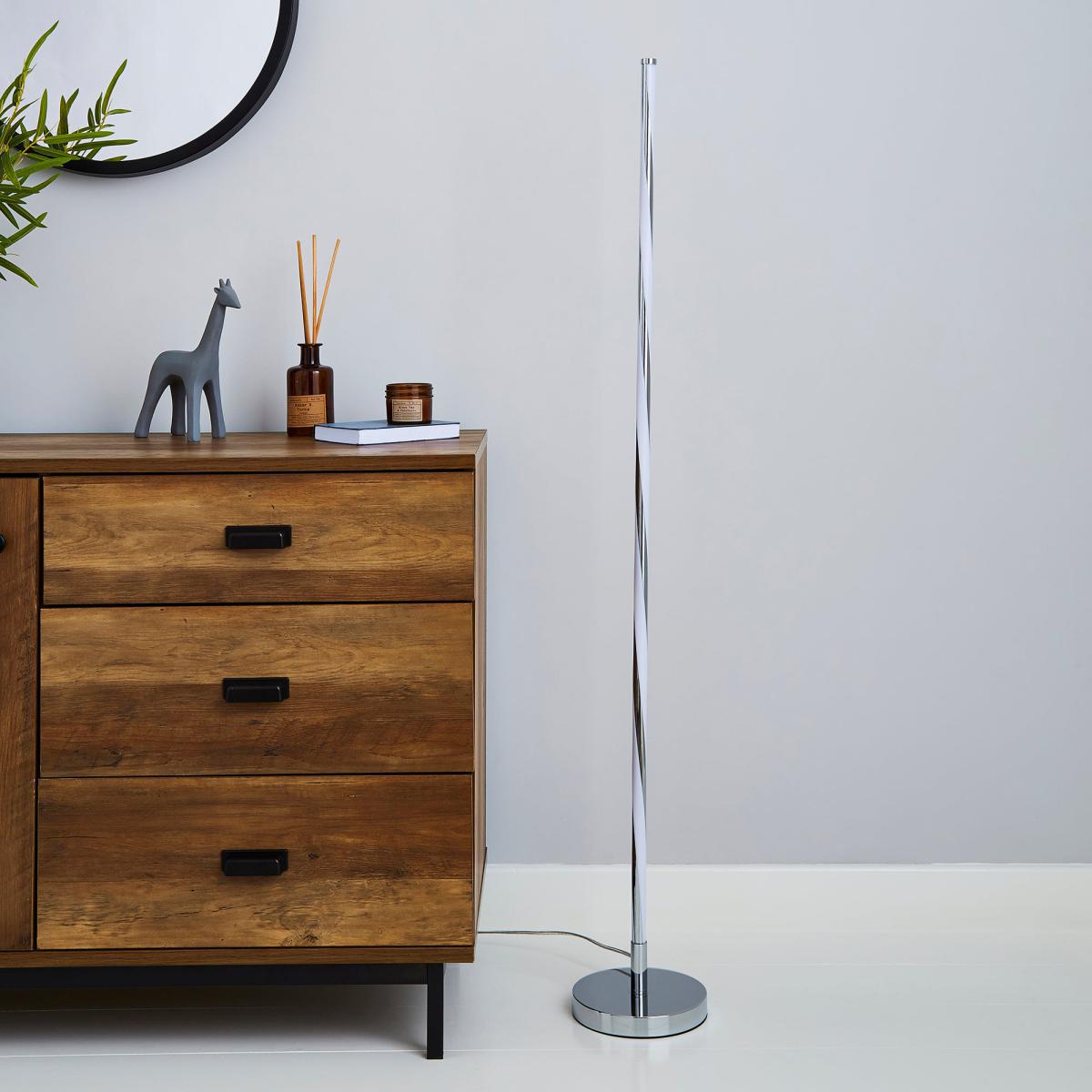 Hettie Integrated LED Floor Lamp Silver – image 2