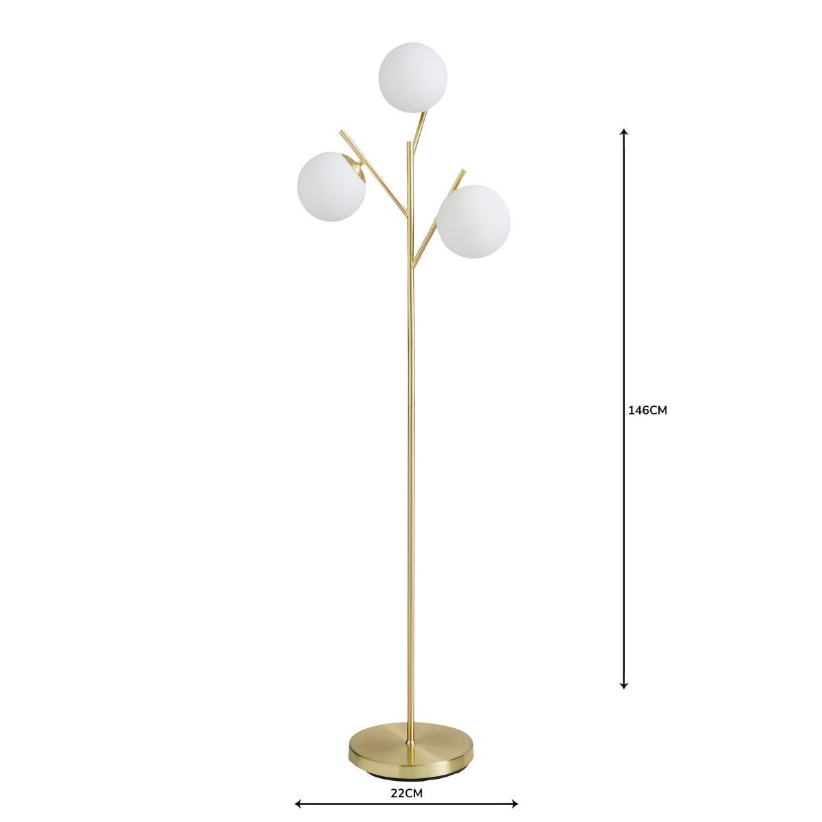 Eniola Frosted White Glass Ball Gold Floor Lamp Gold – image 6