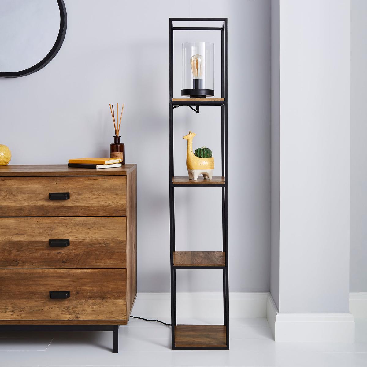 Fulton Shelved Floor Lamp Pine – image 2