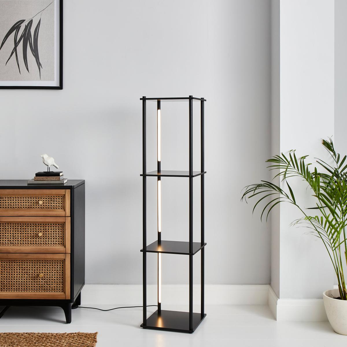 Franklin Replaceable Integrated LED Shelved Floor Lamp Black – image 6