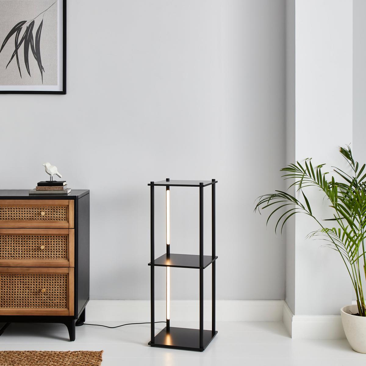 Franklin Replaceable Integrated LED Shelved Floor Lamp Black – image 7
