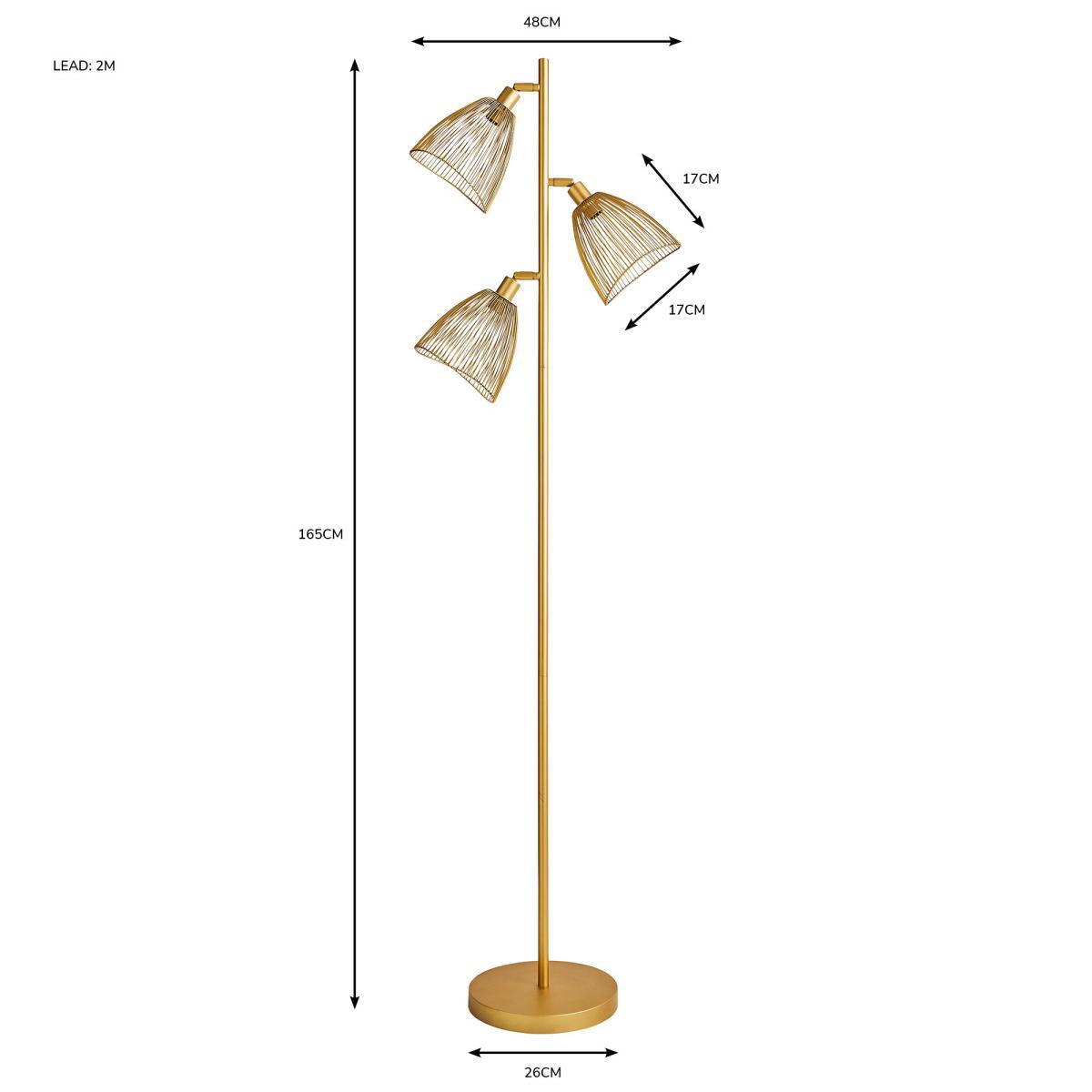 Elements Jaula Gold Floor Lamp Gold – image 7