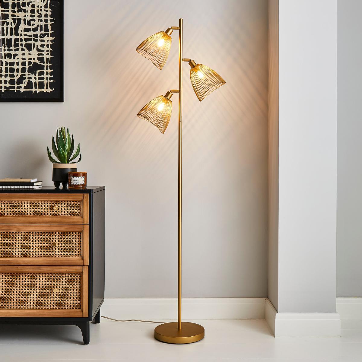 Elements Jaula Gold Floor Lamp Gold – image 1
