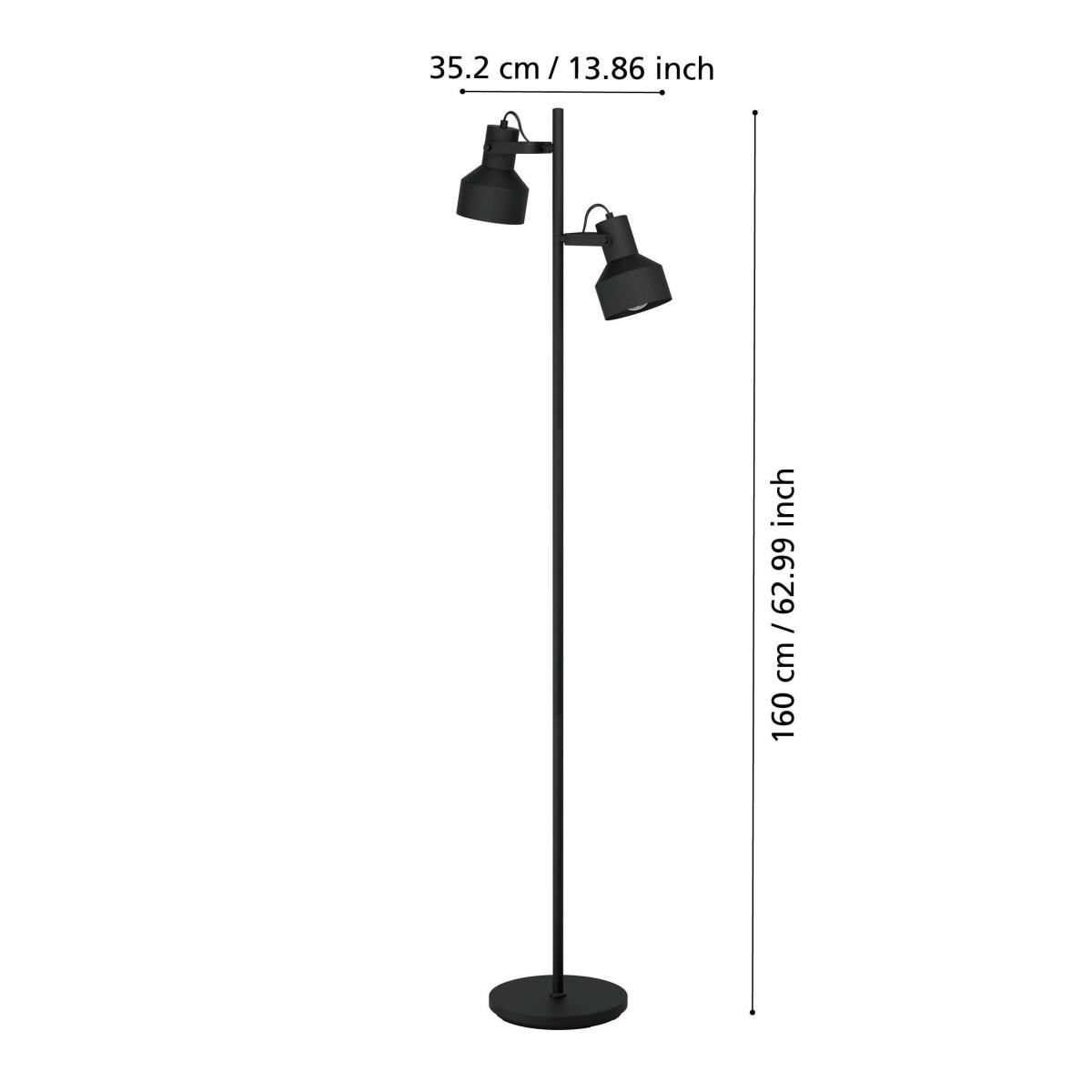 EGLO Casibare Adjustable Steel Floor Lamp Black – image 3