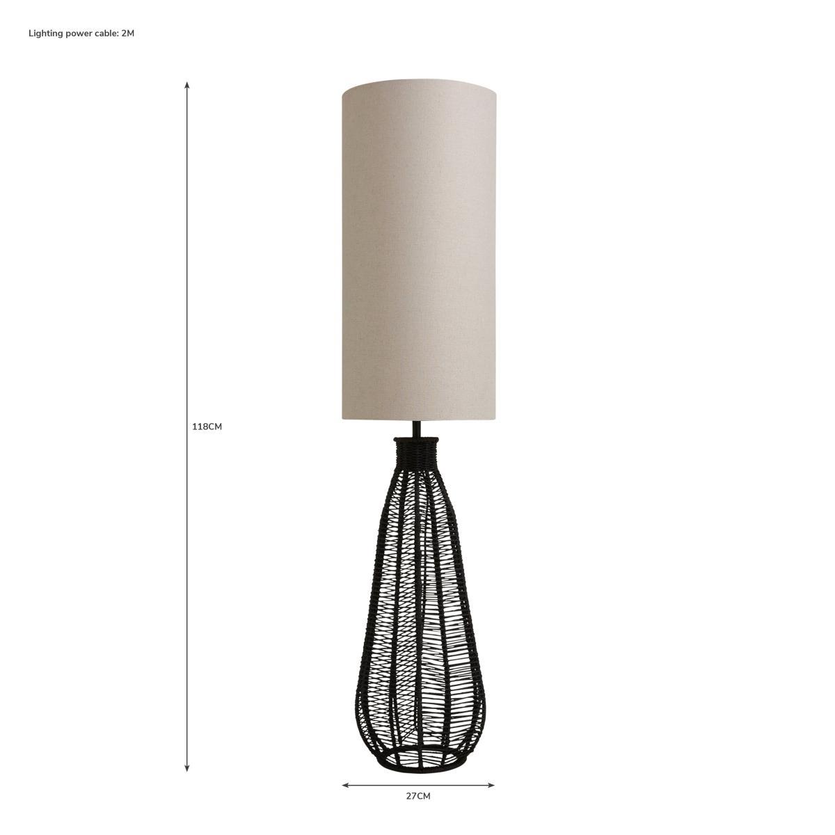 Kylo Woven String Floor Lamp Charcoal – image 6