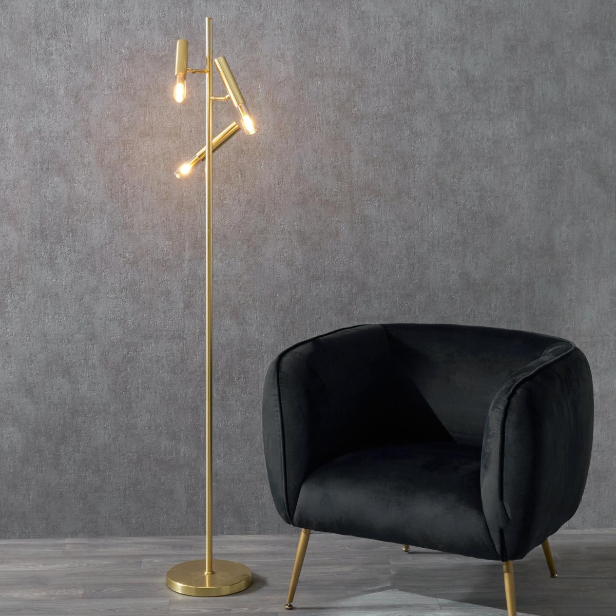 Harper 3 Light Gold Floor Lamp Gold – image 1