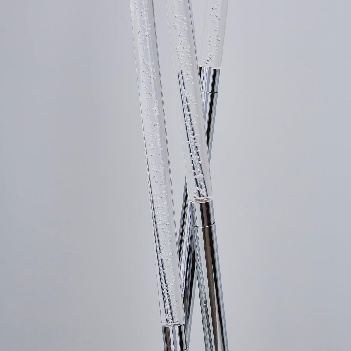 Tassani 3 Arm Integrated LED Bubble Acrylic Floor Lamp Silver, Chrome – image 3