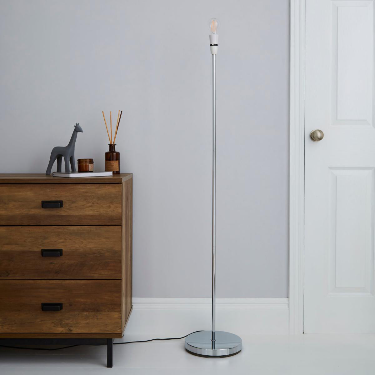 Stem Chrome Floor Lamp Base Silver – image 2