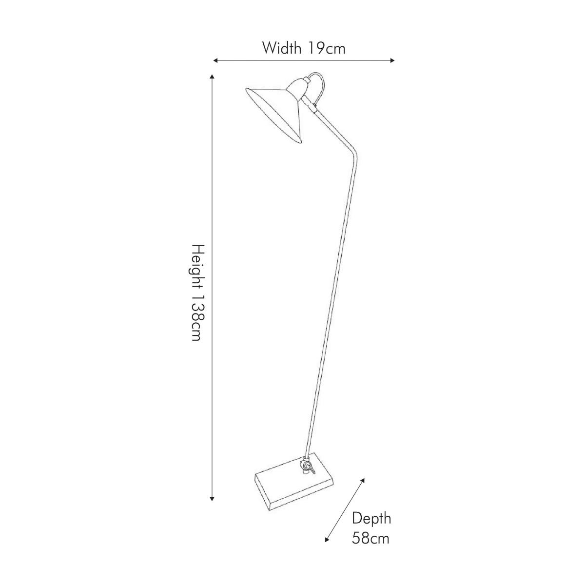 Canton Matt Black and Glass Cone Floor Lamp Black – image 2