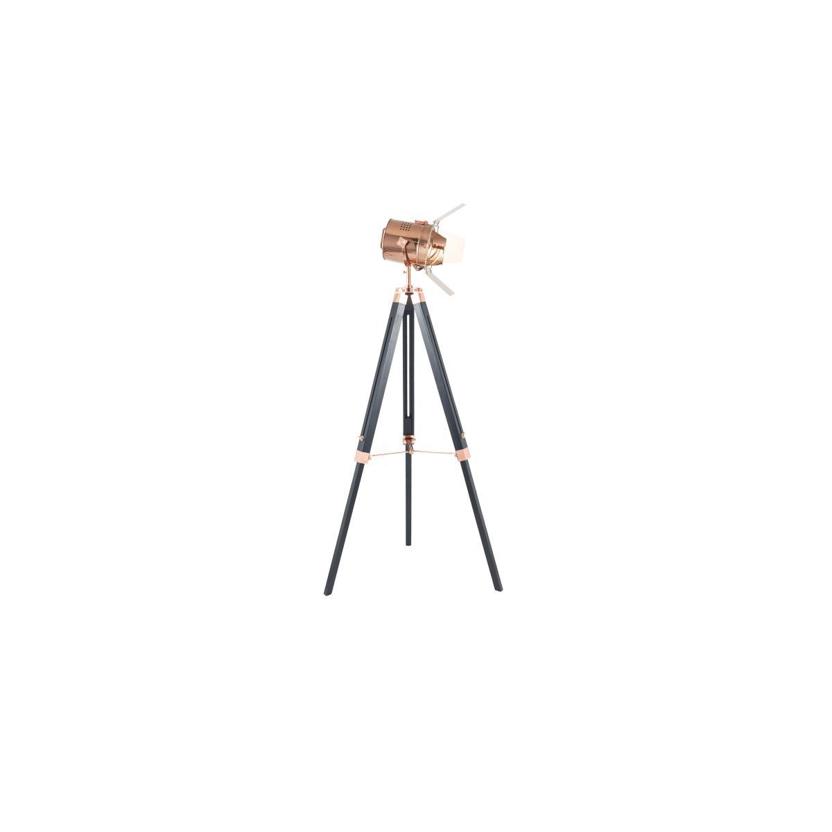 Hereford Tripod Floor Lamp Copper & Black – image 2