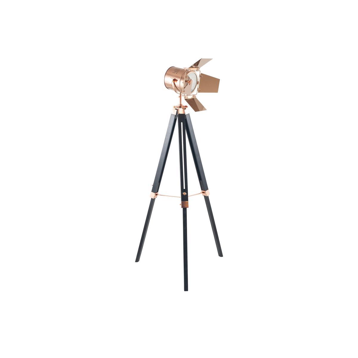 Hereford Tripod Floor Lamp Copper & Black – image 1
