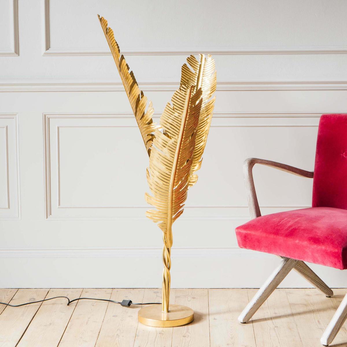 Small Gold Feather Floor Lamp – image 1