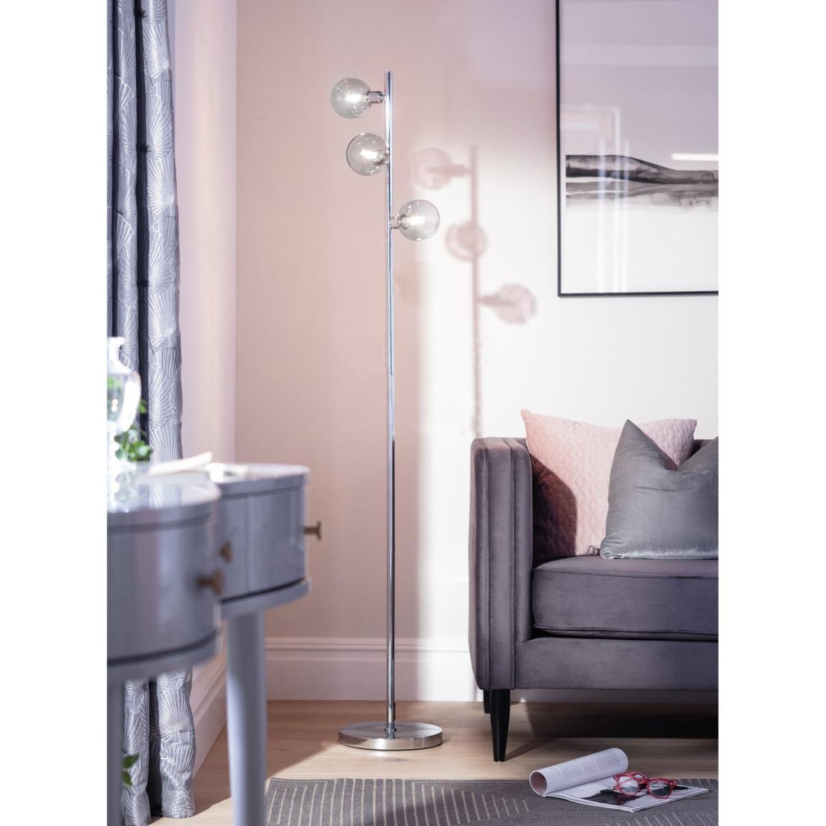 Habitat Glam 3 Light Floor Lamp - Chrome – image 8