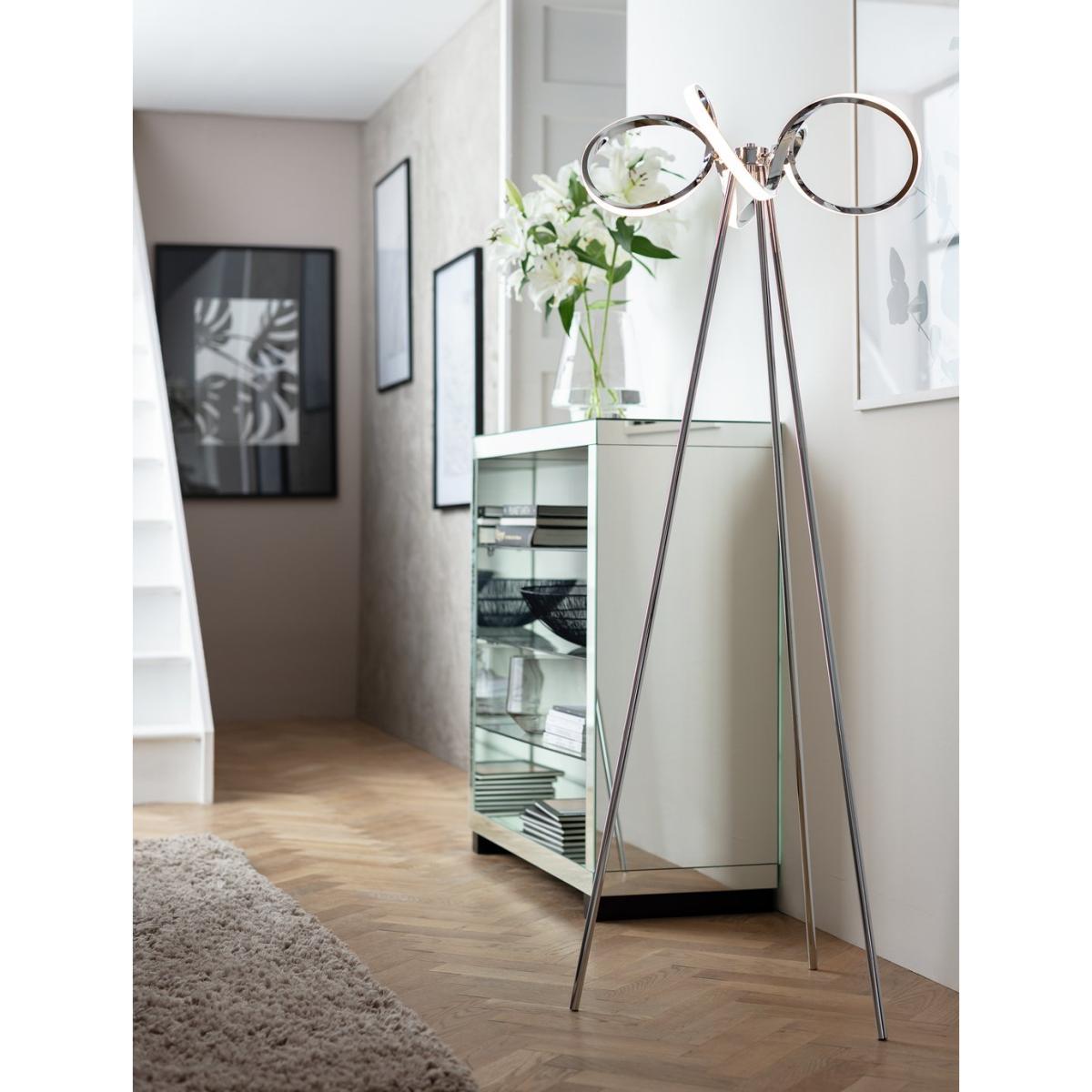 Habitat Spiral LED Tripod Floor Lamp - Chrome – image 2