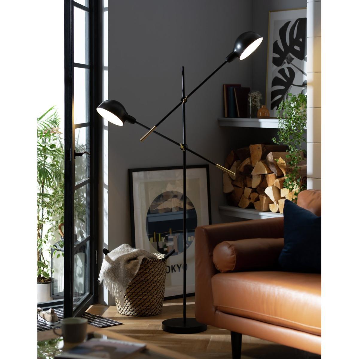 Habitat Jalonee Double Arm Floor Lamp - Black & Brass – image 2