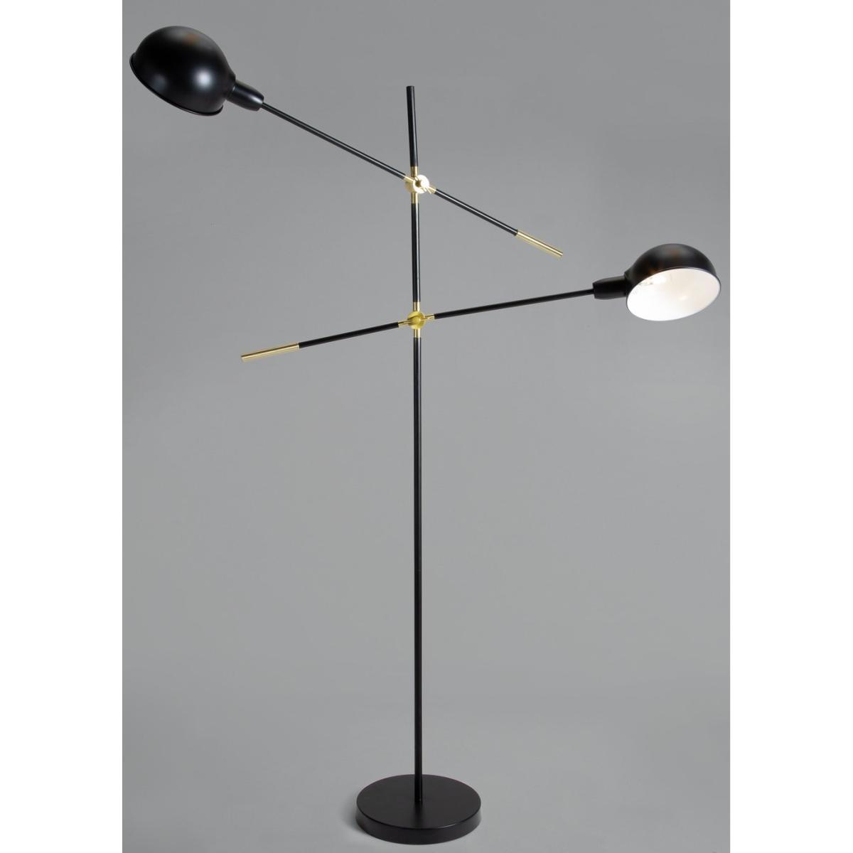Habitat Jalonee Double Arm Floor Lamp - Black & Brass – image 3