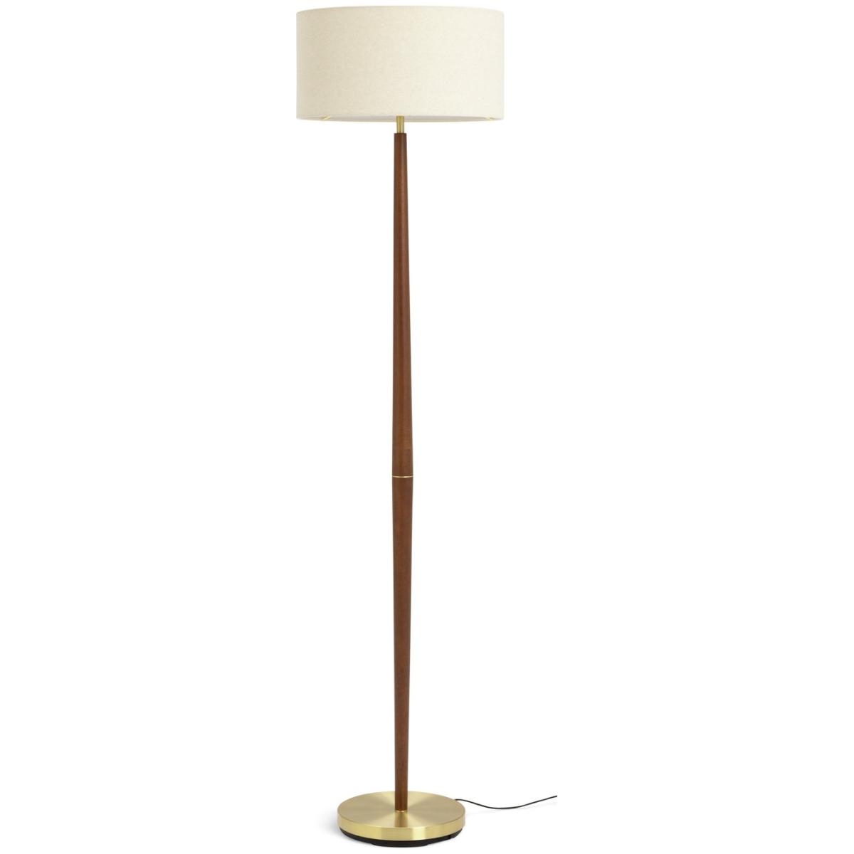 Habitat Wooden and Brass Stick Floor Lamp - Off White – image 6