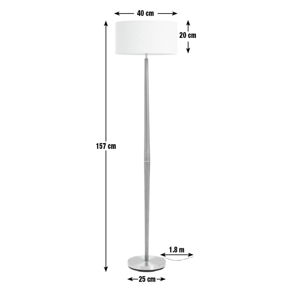 Habitat Wooden and Brass Stick Floor Lamp - Off White – image 7