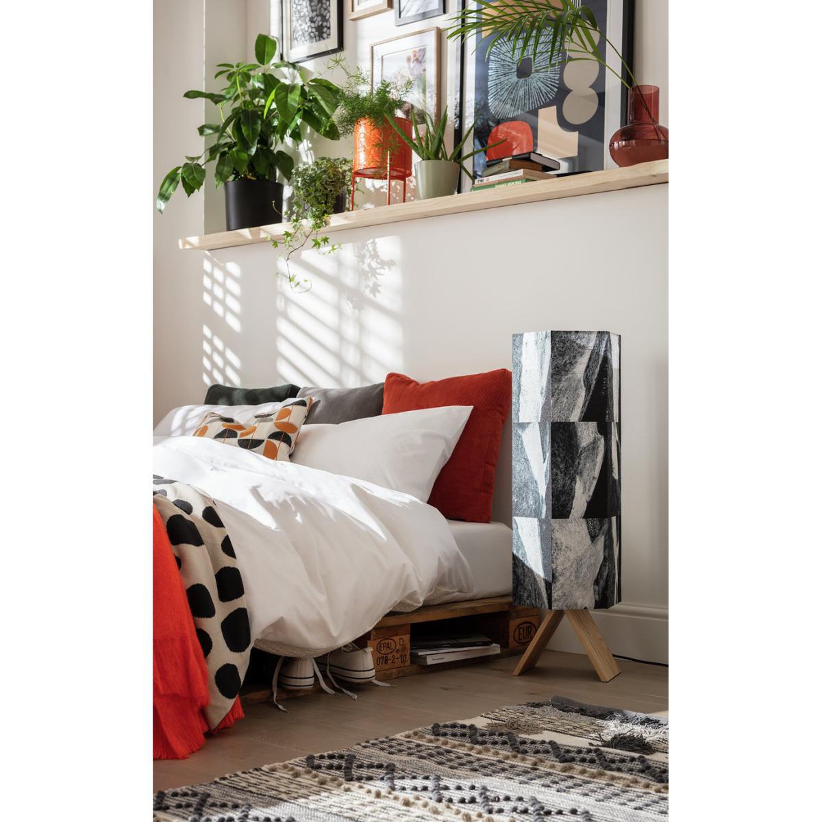 Habitat Whiteleaf Printed Column Floor Lamp - Black & White – image 11