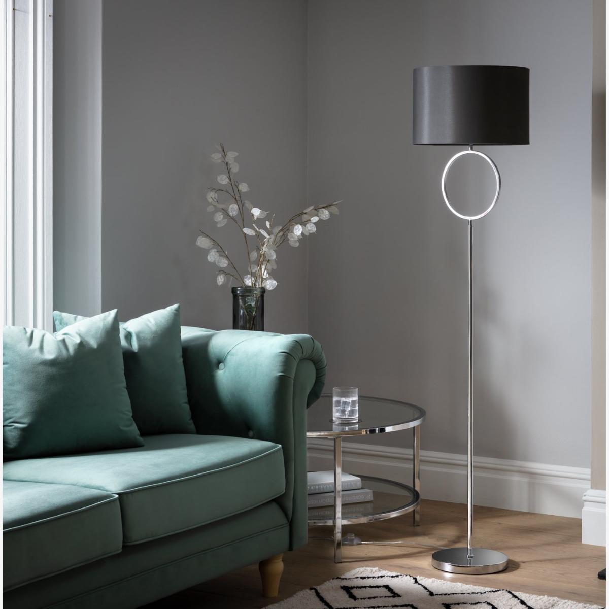 Habitat Ring Floor Lamp - Chrome – image 1