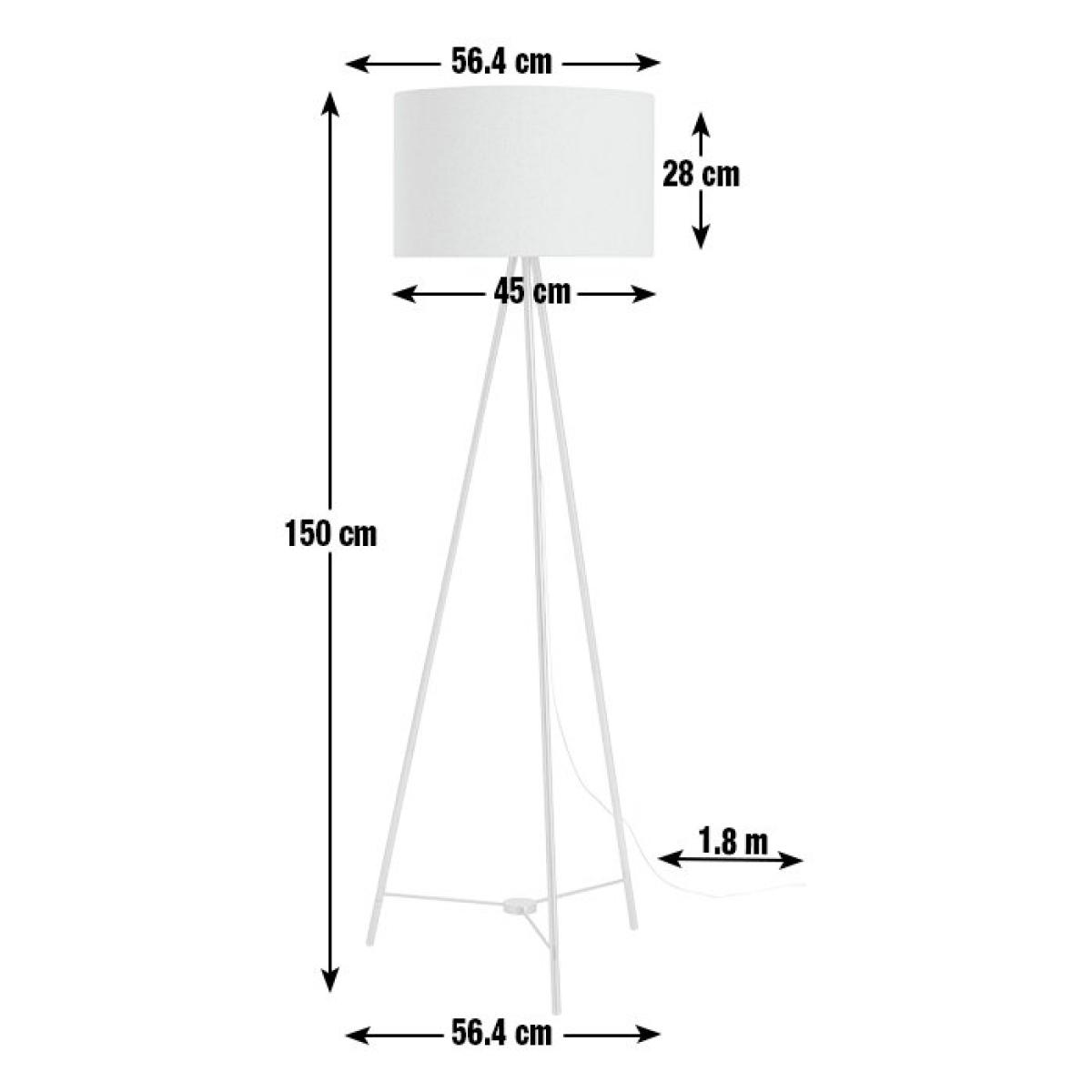 Habitat Brushed Tripod Floor Lamp - Brass & Natural – image 3